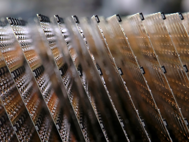 a close up of a computer chip