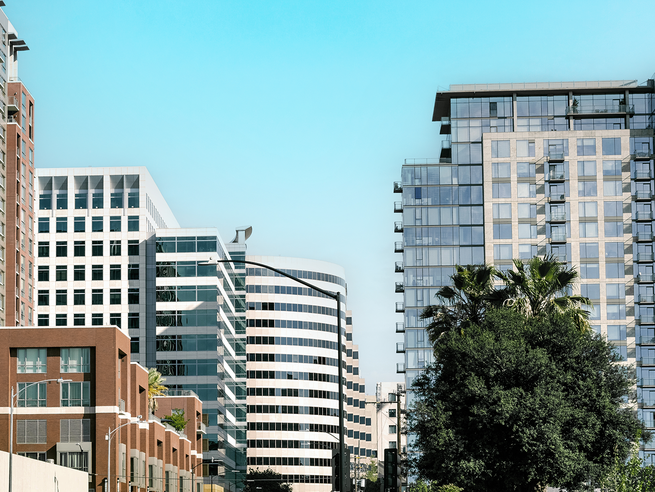 a group of buildings in a city