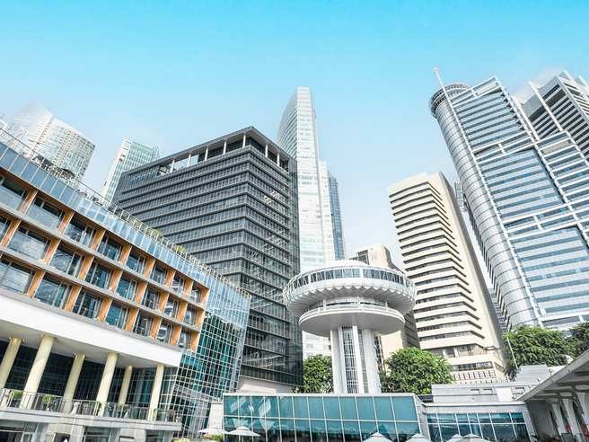 a group of buildings in a city