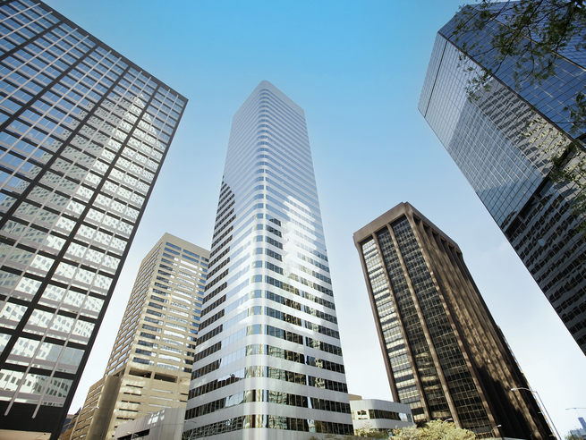 a group of tall buildings