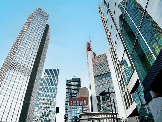 a group of tall buildings